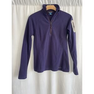 Eddie Bauer XS Fleece 1/4 Zip Pullover Shirt Navy First Ascent Sleeve Pocket